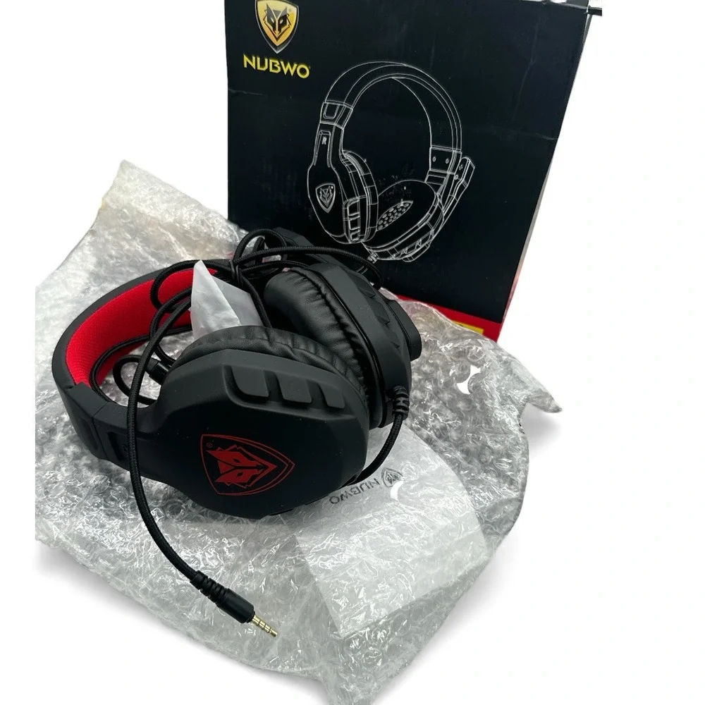 NUBWO U3 Gaming Headset Phone Microphone Adjustable Volume‎ Mute Black Red